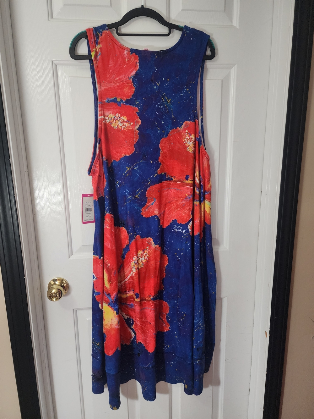 NWT - Leoma Lovegrove Floral Dress with Vibrant Red and Blue Print Sz XXL - Picture 5 of 5